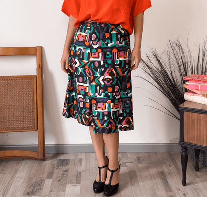 Gonna vintage anni ‘80 a portafoglio - abbigliamento vintage Rivesty