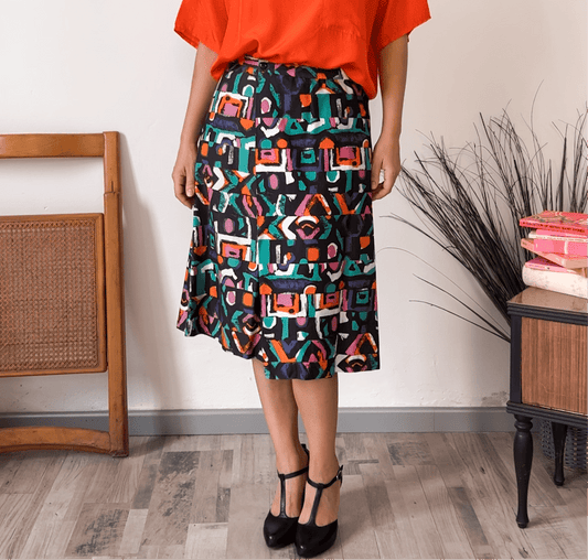 Gonna vintage anni ‘80 a portafoglio - abbigliamento vintage Rivesty