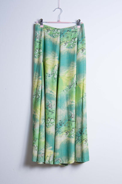 Gonna vintage Araba Fenice Venezia in viscosa – Fantasia verde, taglia 40 | Rivesty Vintage - abbigliamento vintage Rivesty