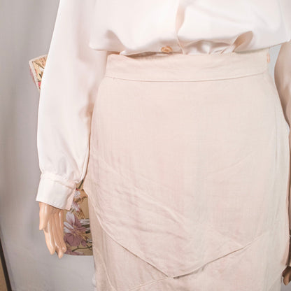 Gonna Vintage Beige con Dettagli Frontali di Giusi Slaviero - abbigliamento vintage Rivesty