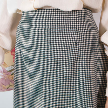 Gonna vintage in lana pied de poule - abbigliamento vintage Rivesty