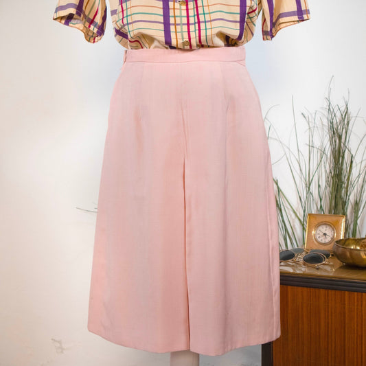 Gonna vintage midi sartoriale rosa - abbigliamento vintage Rivesty