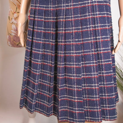 Gonna vintage plissettata tartan scozzese - abbigliamento vintage Rivesty