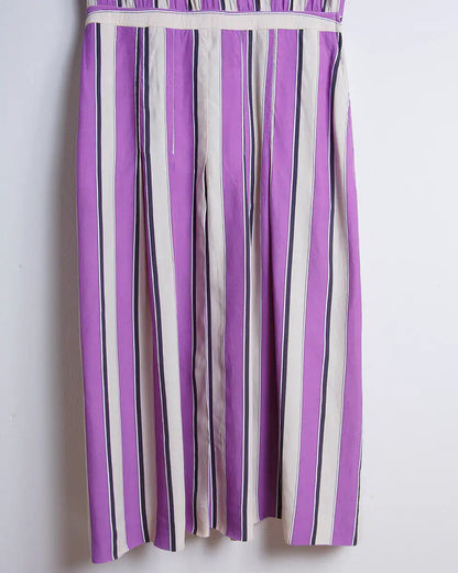 gonna a pieghe vestito vintage a righe lilla
