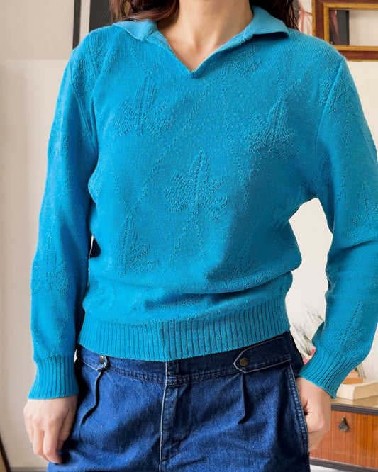 Maglia Vintage Azzurra – Stile Retrò con Eleganza - abbigliamento vintage Rivesty