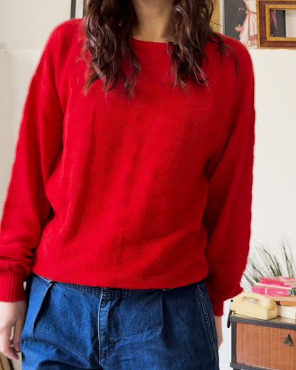 Maglia Vintage Rossa Aldo Bertolini - abbigliamento vintage Rivesty