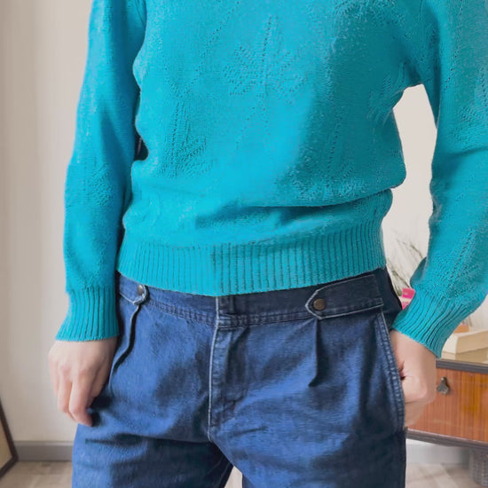 Maglia Vintage Azzurra – Stile Retrò con Eleganza - Rivesty Vintage