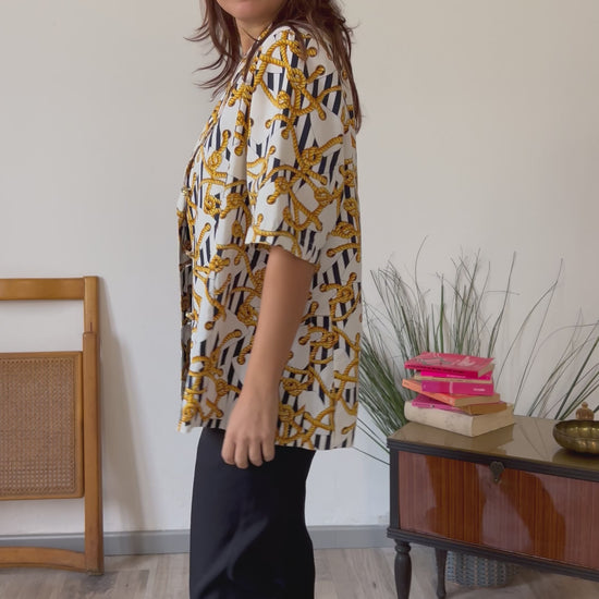 Blazer vintage fantasia nodo marinaio dorato - Rivesty Vintage