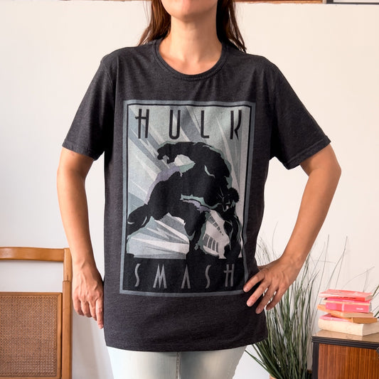 Tshirt Hulk Smash Grey Marvel - abbigliamento vintage Rivesty