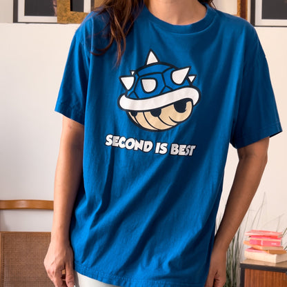 Tshirt Mario Kart, Super Mario Second is best - abbigliamento vintage Rivesty