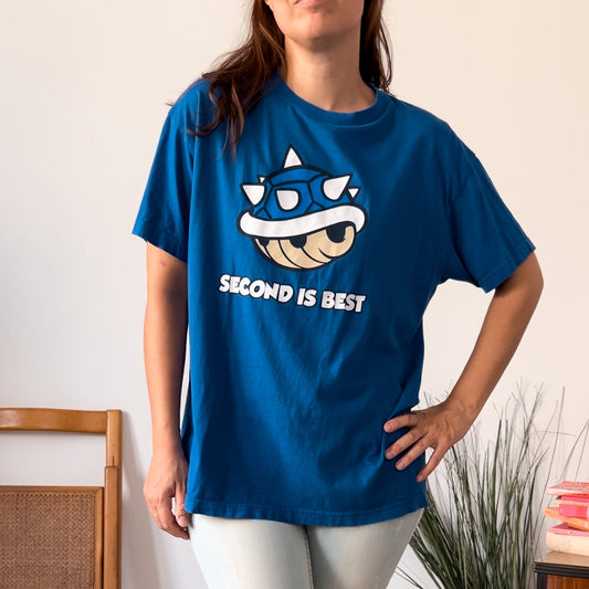 Tshirt Mario Kart, Super Mario Second is best - abbigliamento vintage Rivesty