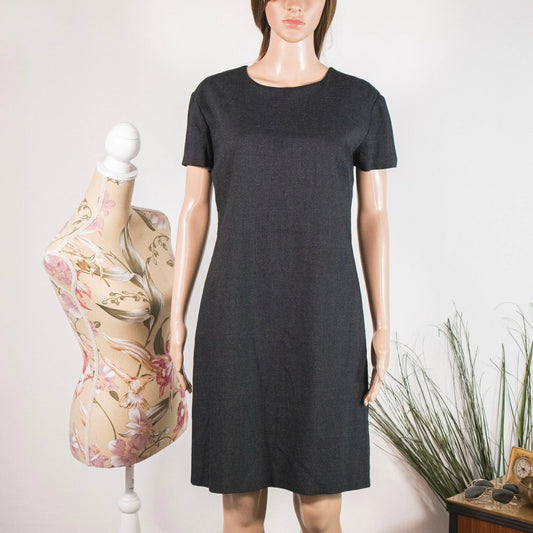 Vestito corto tubino grigio in lana vintage - abbigliamento vintage Rivesty