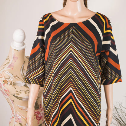 Vestito Preloved a Motivo Geometrico - Made in Italy - abbigliamento vintage Rivesty
